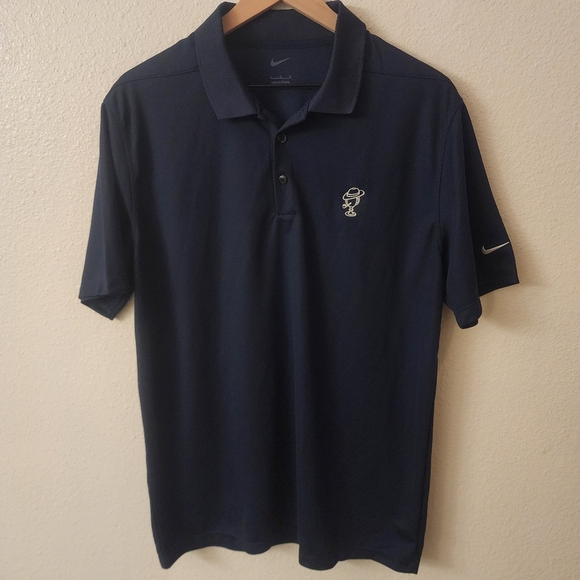 Nike Embroidered Man Smoking Pipe Graphic Polo Shirt Mens sz Large - Picture 1 of 7